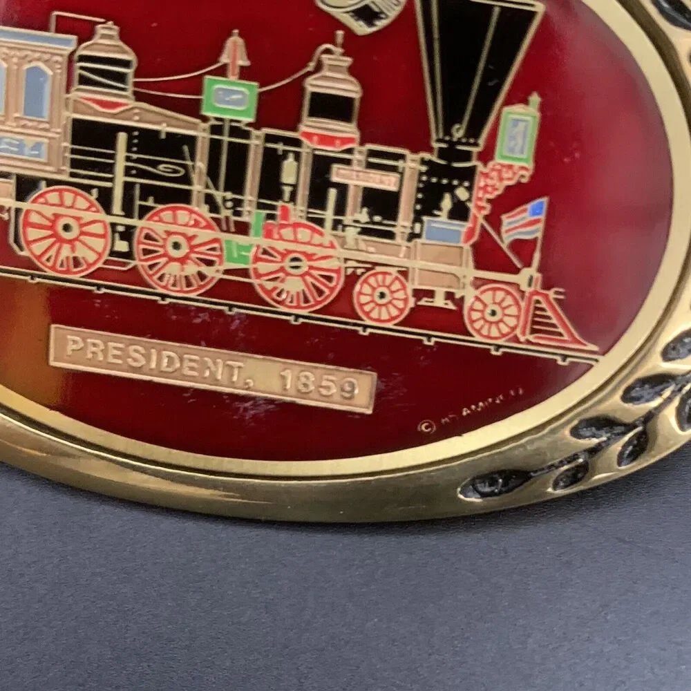 Vintage Heritage Buckles Brass High Iron Train President 1859 Belt Buckle Locom